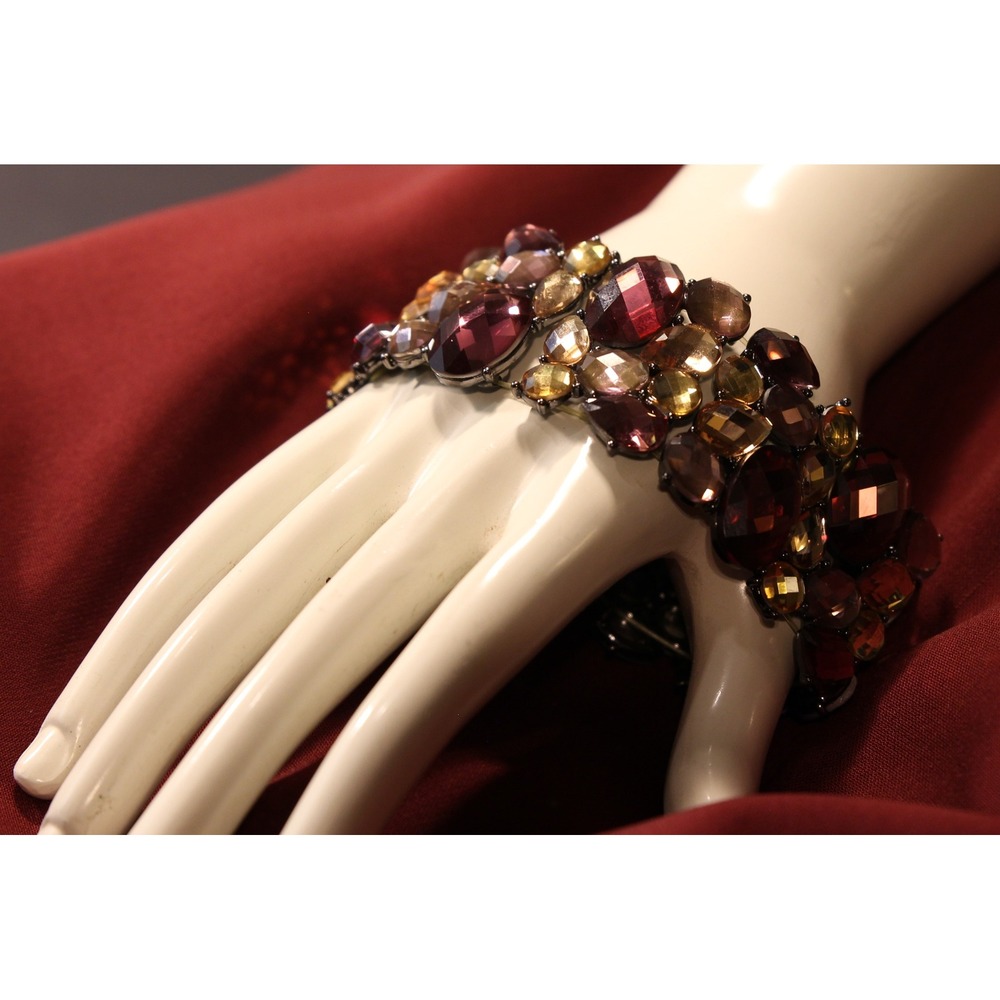 Joan Rivers Classics Collection Bracelet Iridescent purple & gold Crystals (A5)